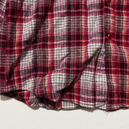 [Agato] Checked flannel shirt, casual, cotton, collar wired, M
