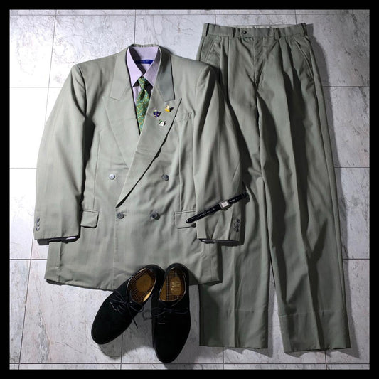 Vintage Double Color Suit Green Setup Brooks Coming of Age Ceremony 29
