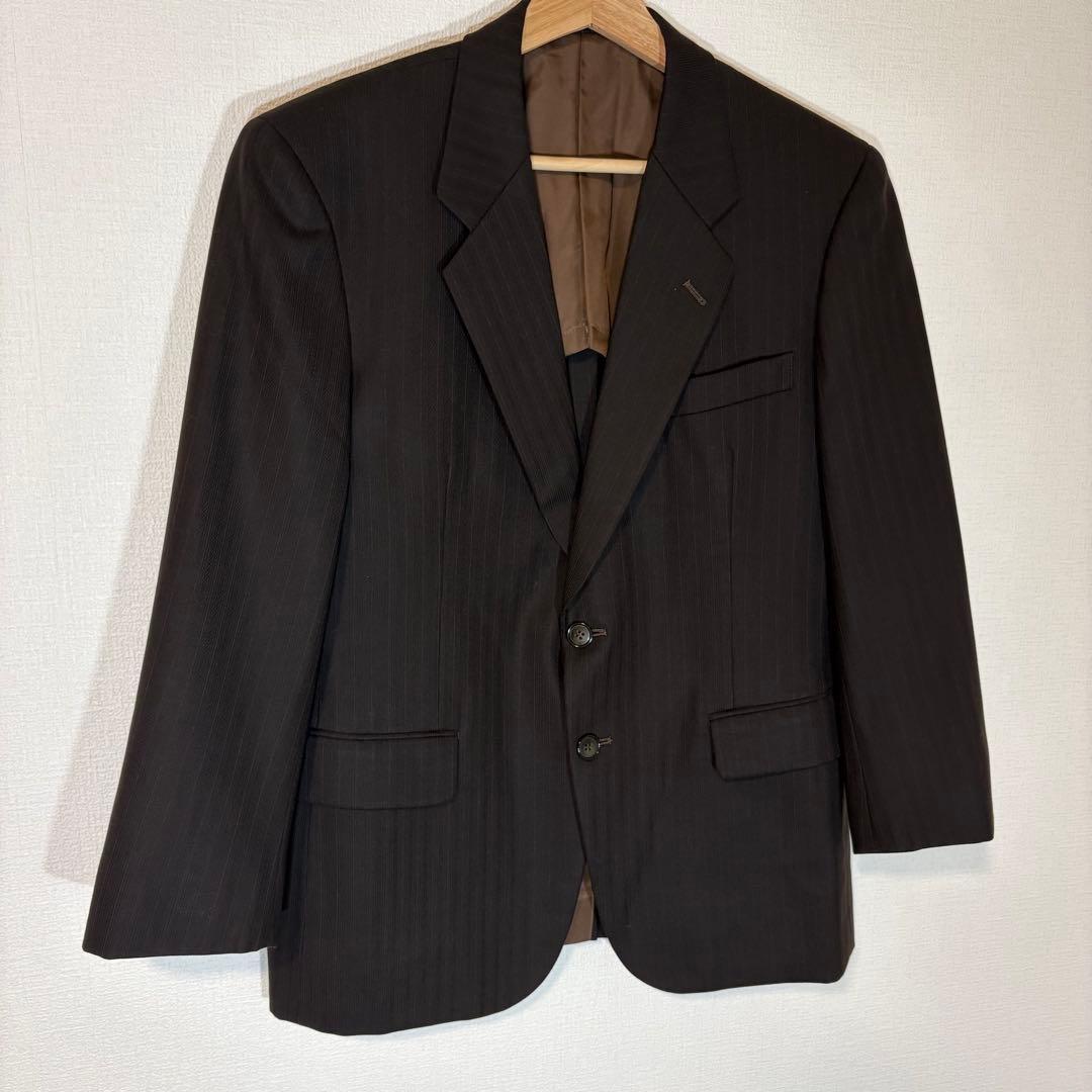 Takashimaya Striped Suit Setup Vintage Retro 2 Buttons