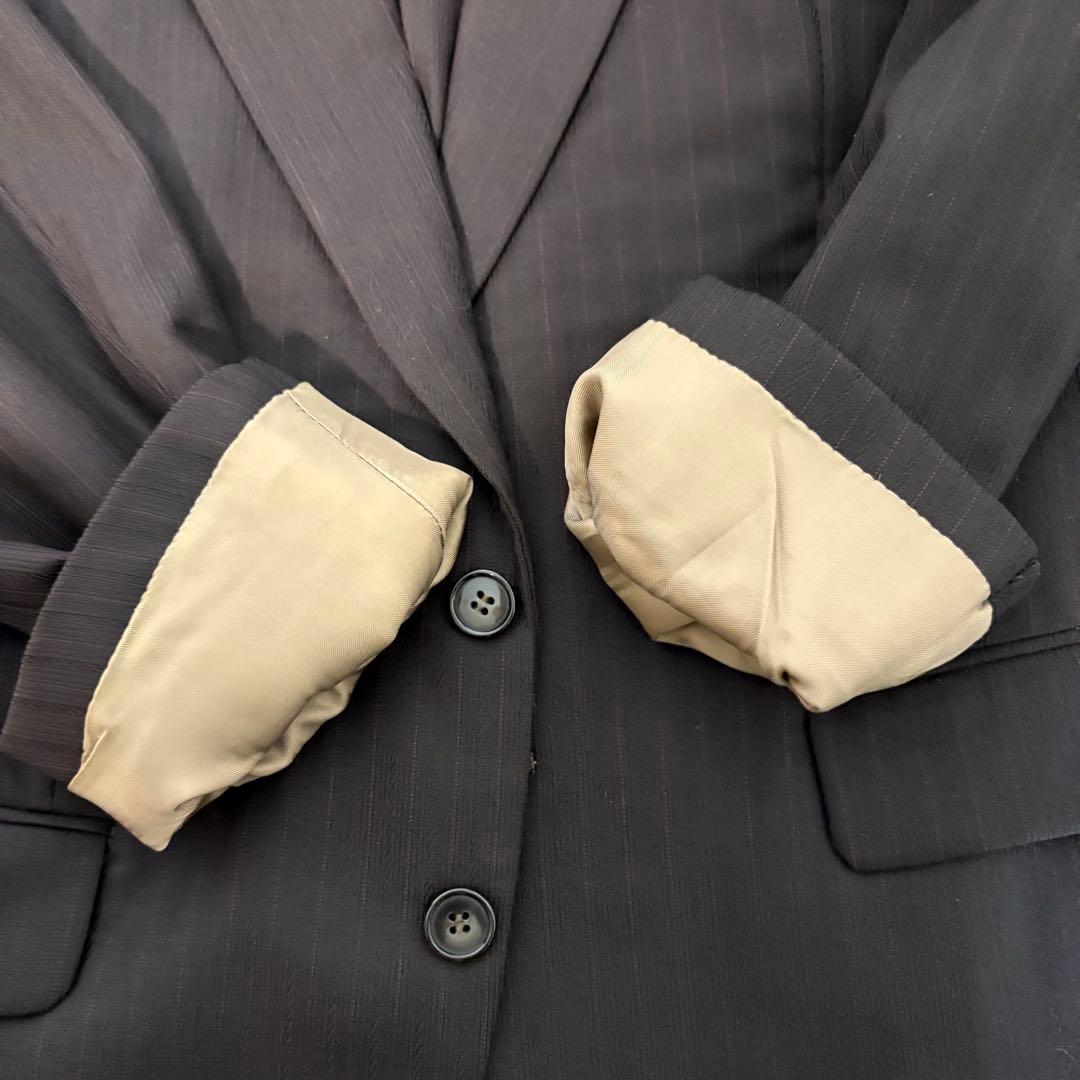 Takashimaya Striped Suit Setup Vintage Retro 2 Buttons