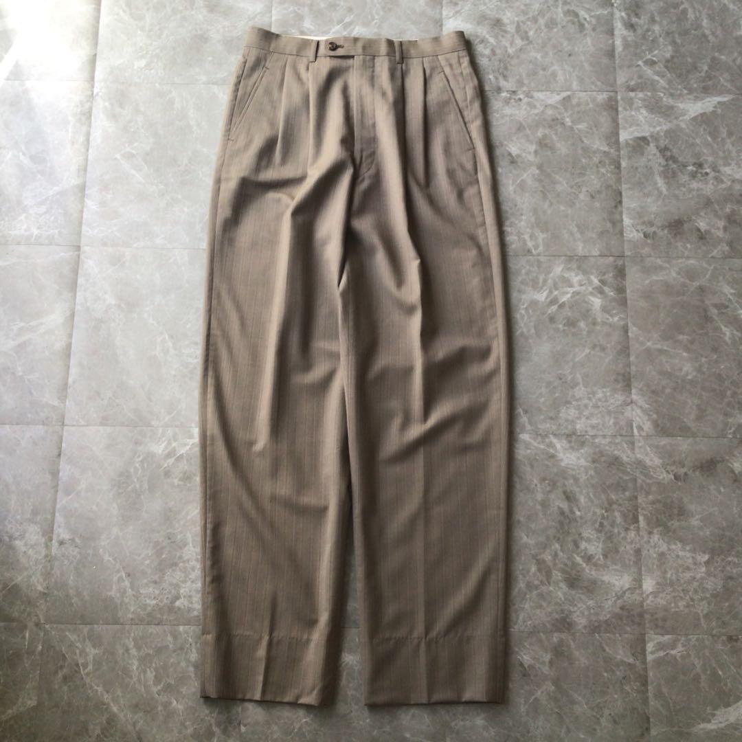 Vintage Double Breasted Suit Setup Gray Stripe L