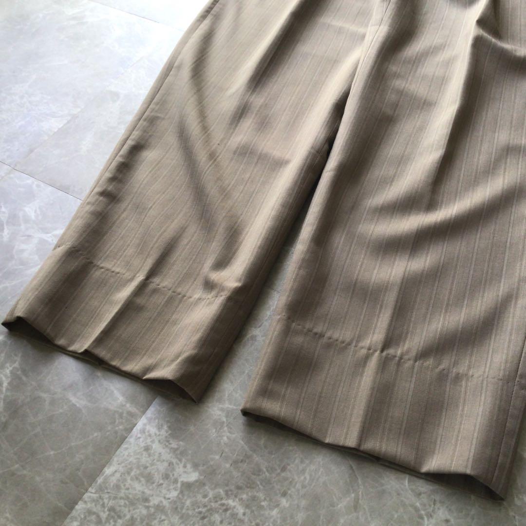 Vintage Double Breasted Suit Setup Gray Stripe L