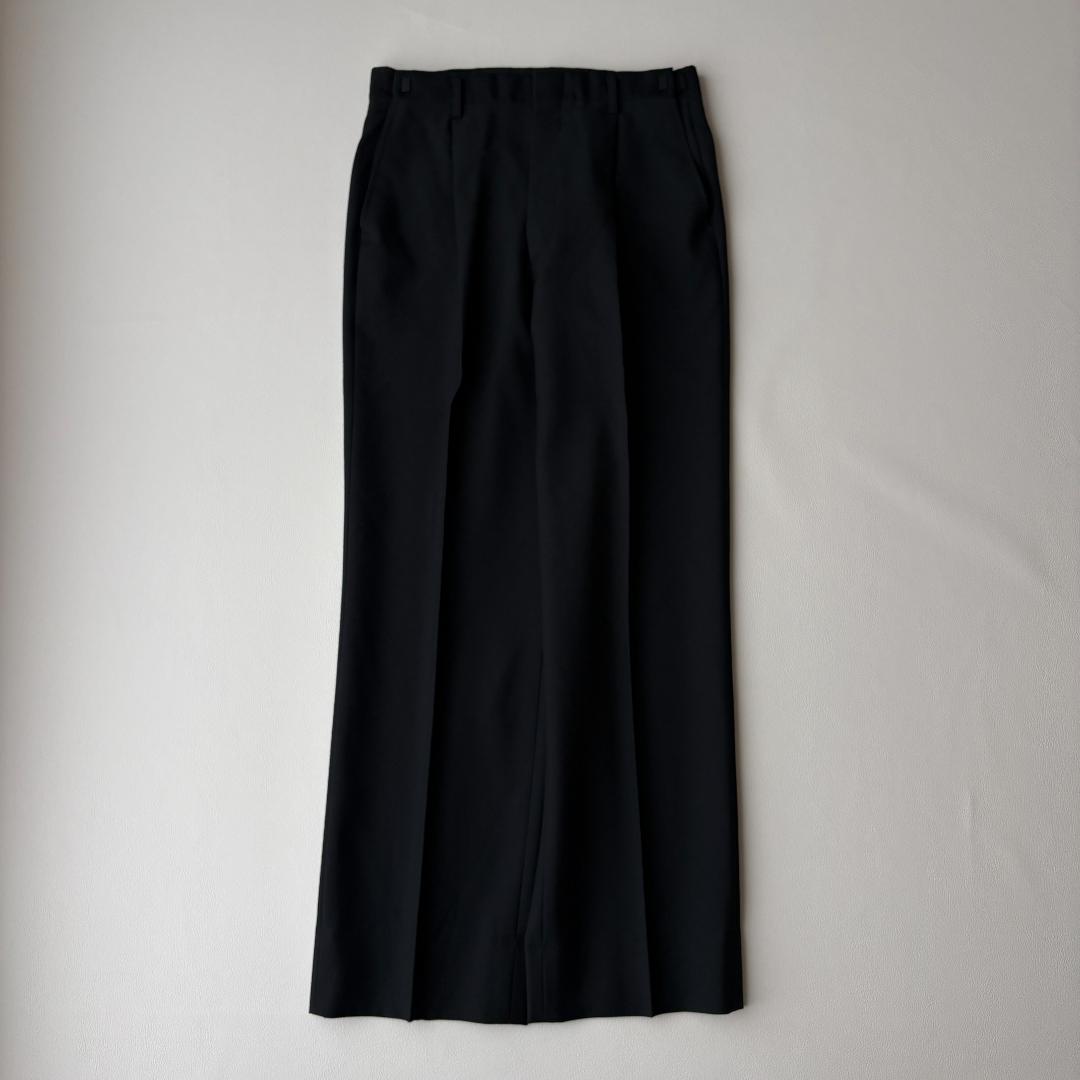 [vintage] Double breasted plain black setup adjuster mohair L