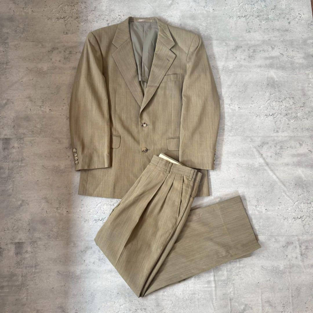 USED VINTAGE Setup Single Beige Gray Suit