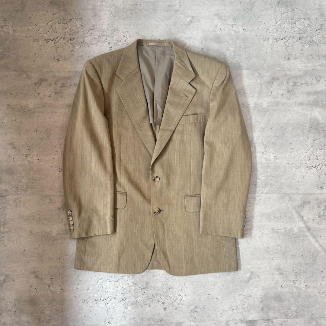 USED VINTAGE Setup Single Beige Gray Suit