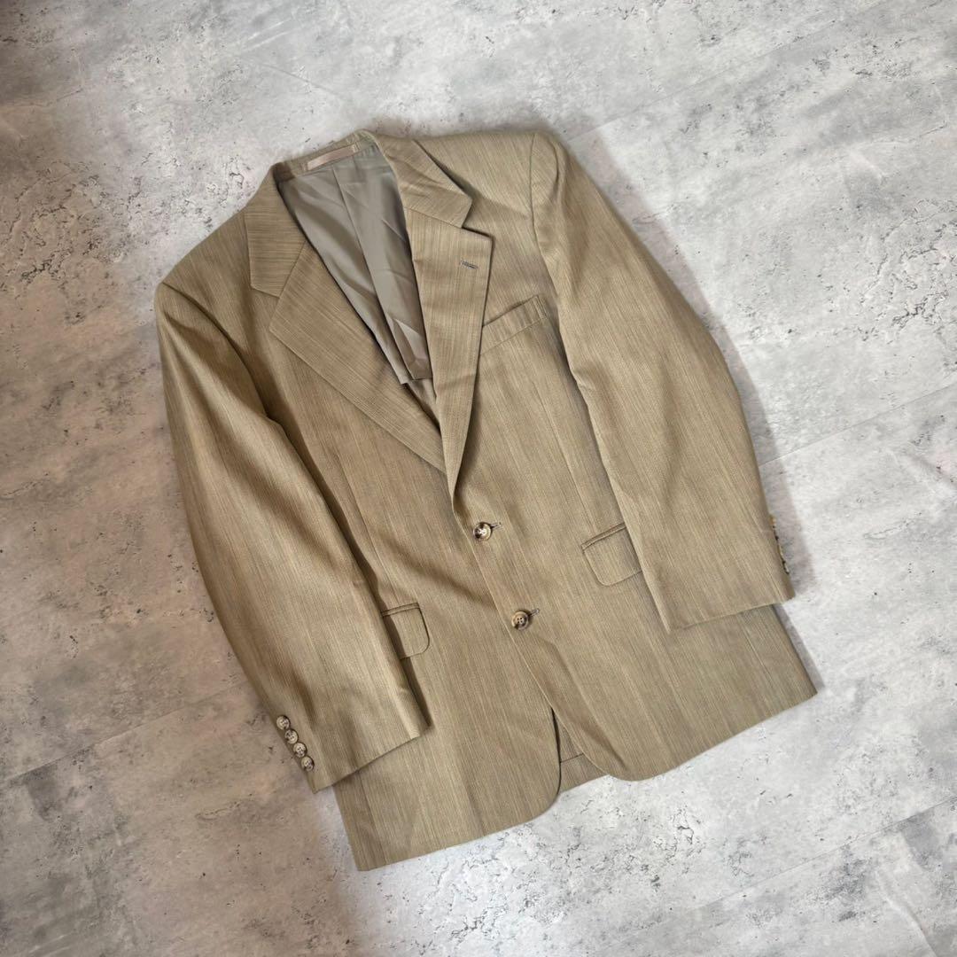 USED VINTAGE Setup Single Beige Gray Suit