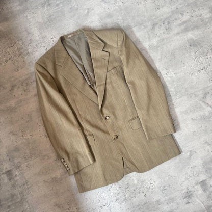 USED VINTAGE Setup Single Beige Gray Suit