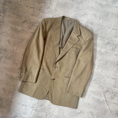 USED VINTAGE Setup Single Beige Gray Suit