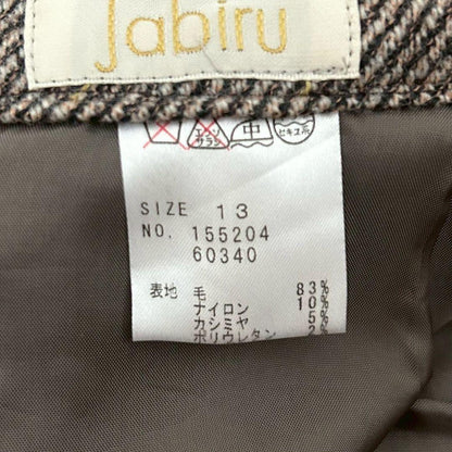 Jabiru Tight Skirt Brown Wool Cashmere Japan Long Length s6028