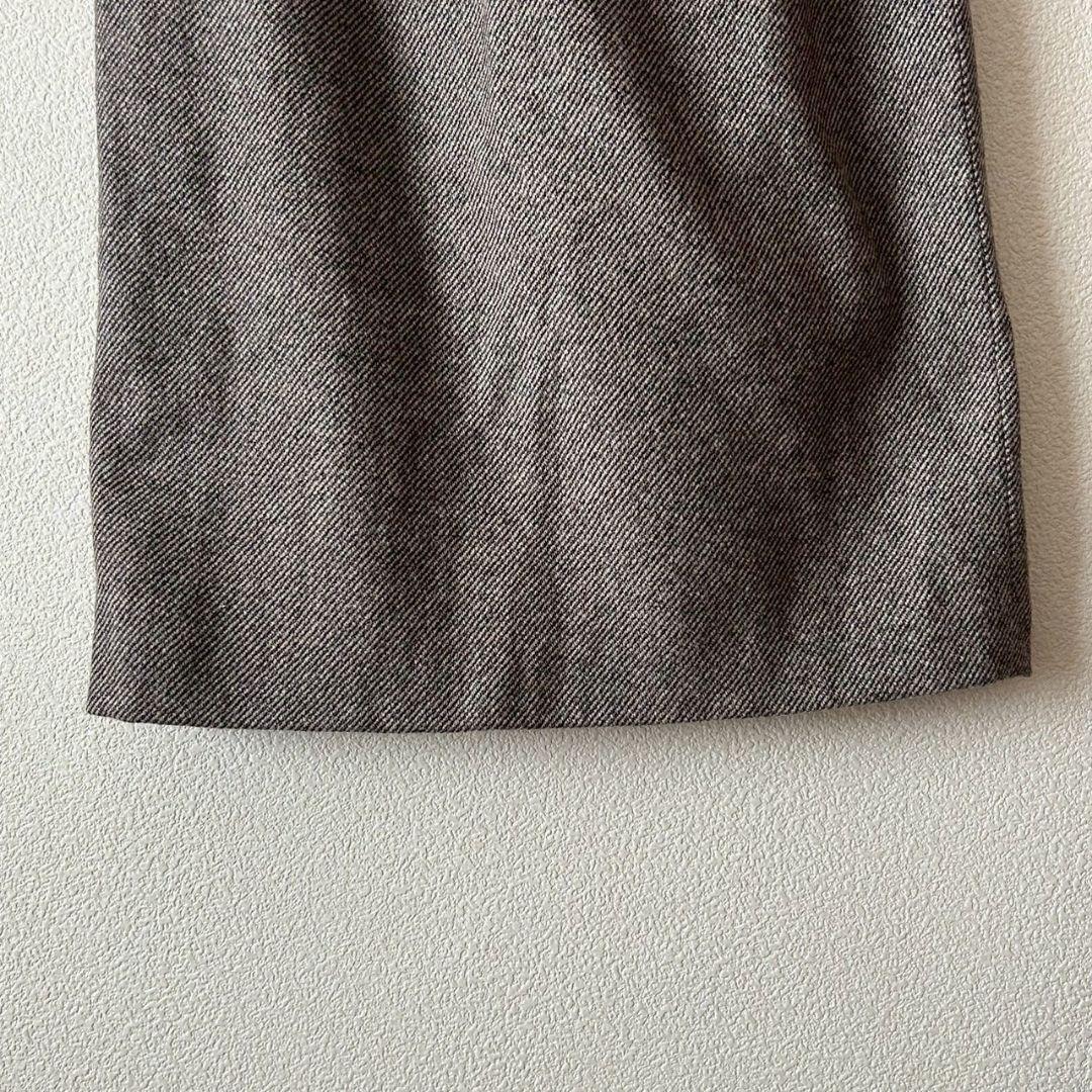 Jabiru Tight Skirt Brown Wool Cashmere Japan Long Length s6028