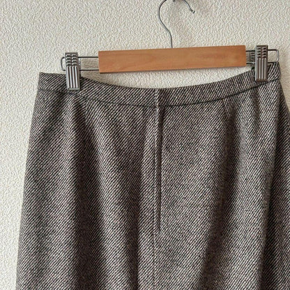 Jabiru Tight Skirt Brown Wool Cashmere Japan Long Length s6028