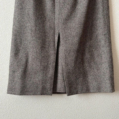Jabiru Tight Skirt Brown Wool Cashmere Japan Long Length s6028