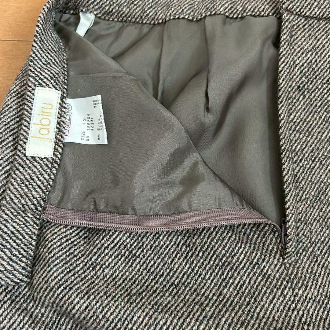 Jabiru Tight Skirt Brown Wool Cashmere Japan Long Length s6028