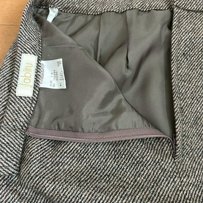 Jabiru Tight Skirt Brown Wool Cashmere Japan Long Length s6028