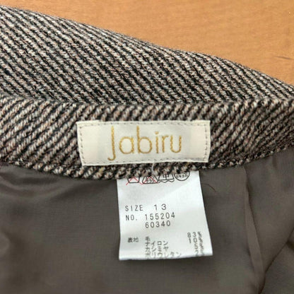 Jabiru Tight Skirt Brown Wool Cashmere Japan Long Length s6028