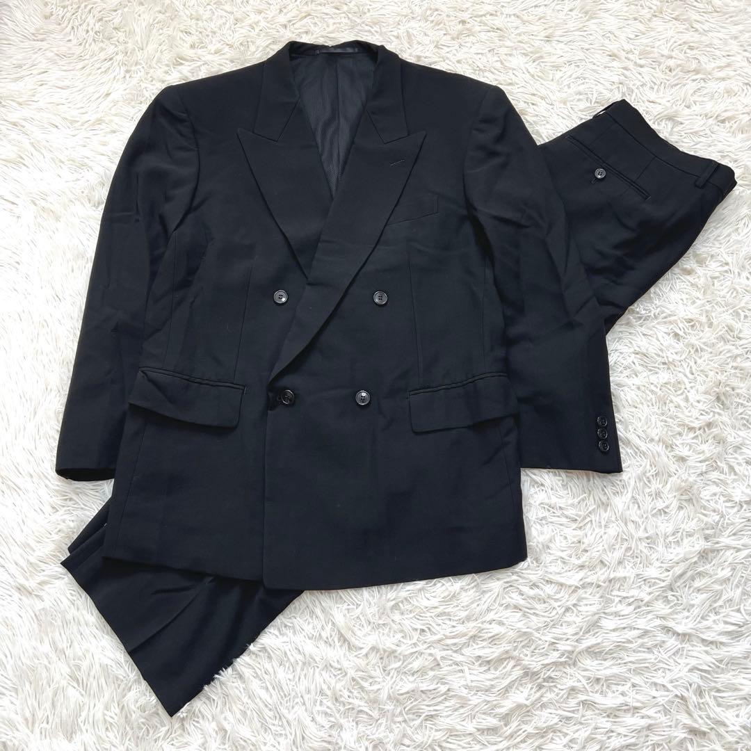 Vintage Double Breasted Setup Suit Black Made in Japan L