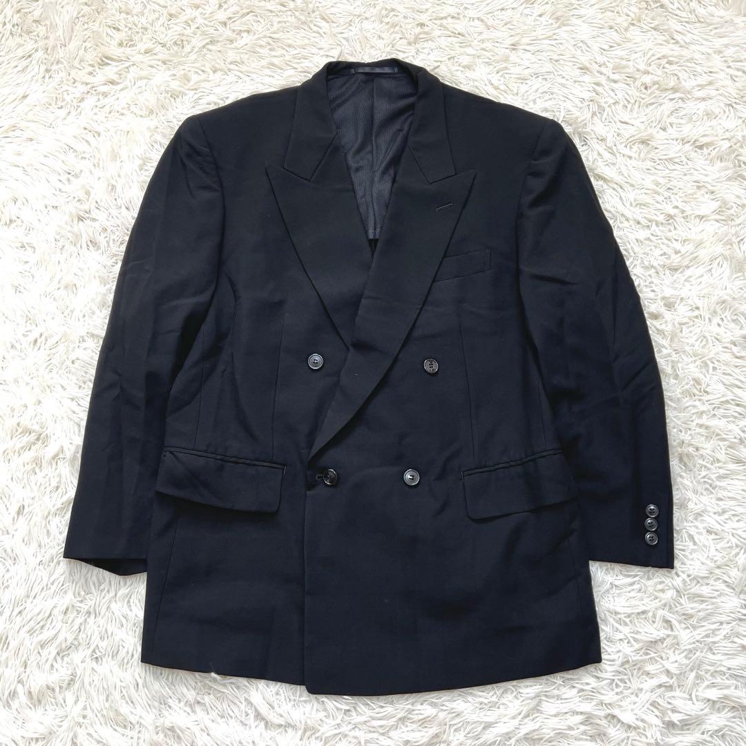 Vintage Double Breasted Setup Suit Black Made in Japan L