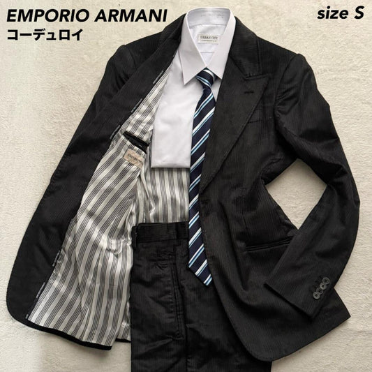 Unused Emporio Armanico Suit Corduroy 1B S Black