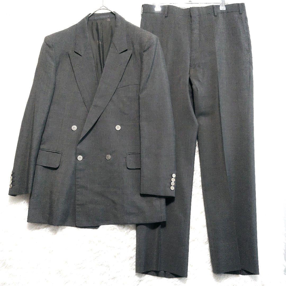 Burberry's Double Setup Suit Mohair Blend Silver Button Vintage