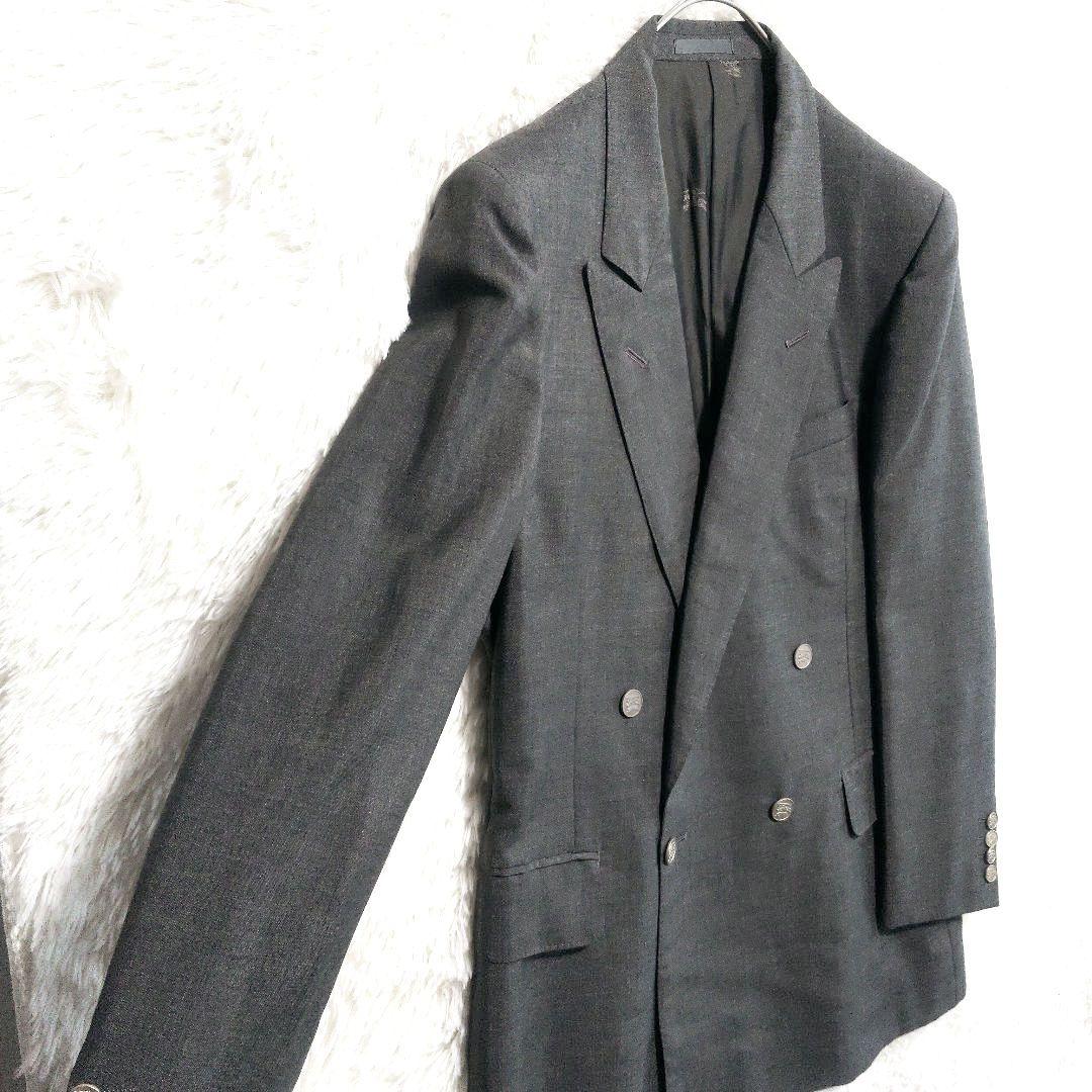Burberry's Double Setup Suit Mohair Blend Silver Button Vintage