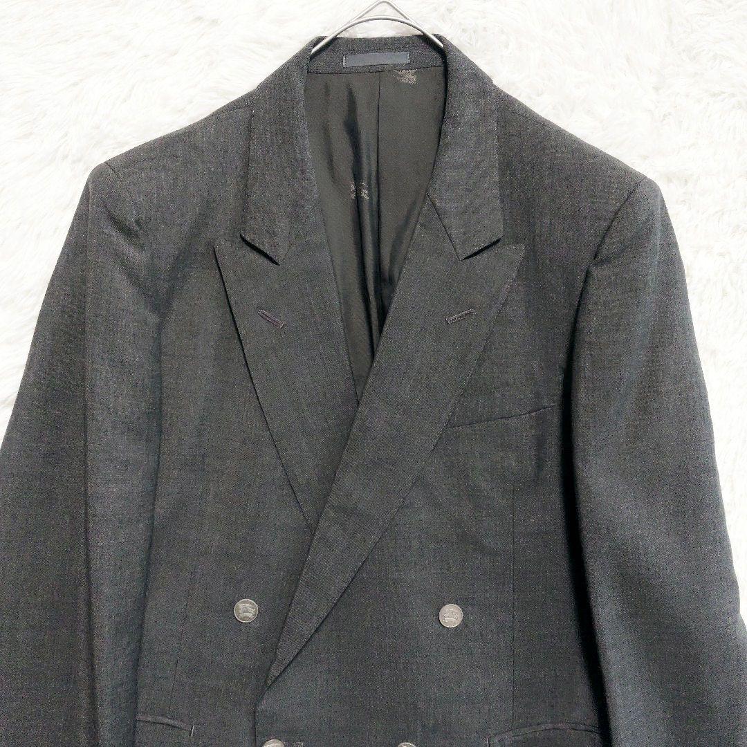 Burberry's Double Setup Suit Mohair Blend Silver Button Vintage