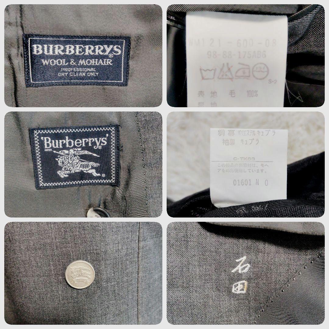 Burberry's Double Setup Suit Mohair Blend Silver Button Vintage