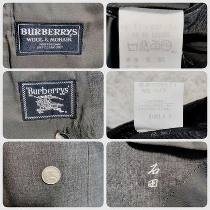 Burberry's Double Setup Suit Mohair Blend Silver Button Vintage