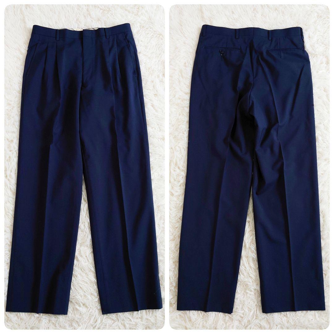 Vintage suit set up double unlined spring/summer navy M made in Japan