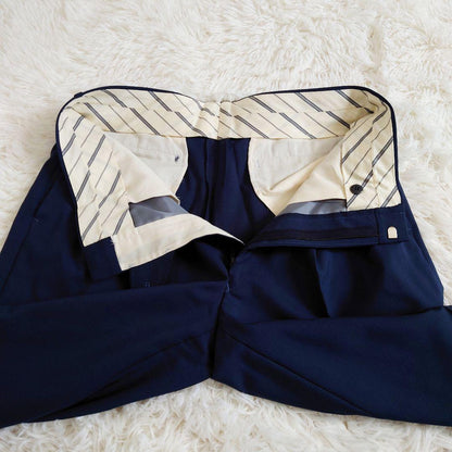 Vintage suit set up double unlined spring/summer navy M made in Japan