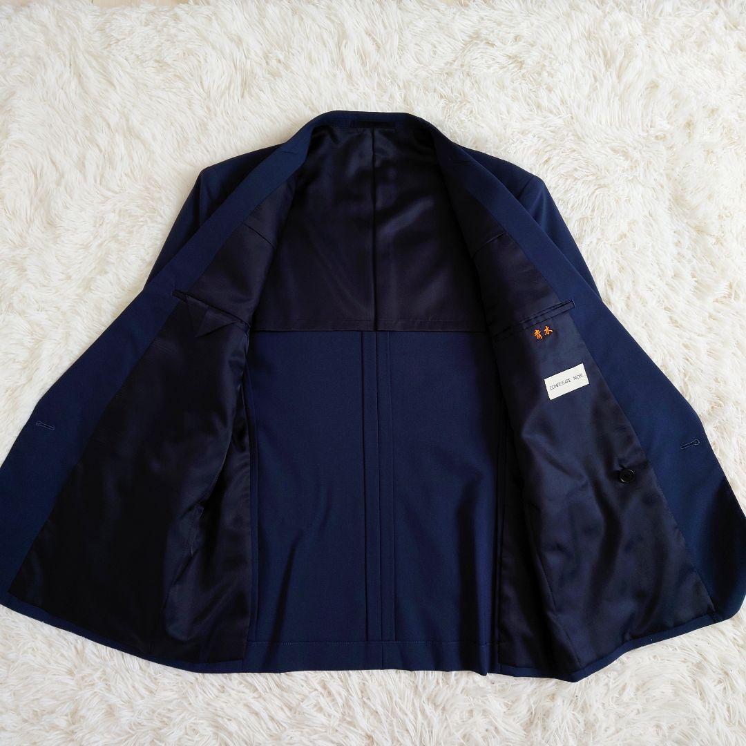 Vintage suit set up double unlined spring/summer navy M made in Japan
