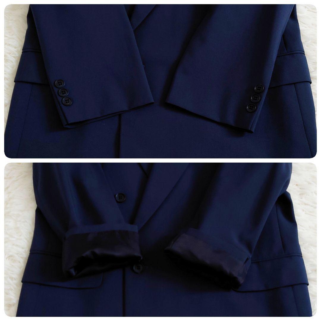 Vintage suit set up double unlined spring/summer navy M made in Japan