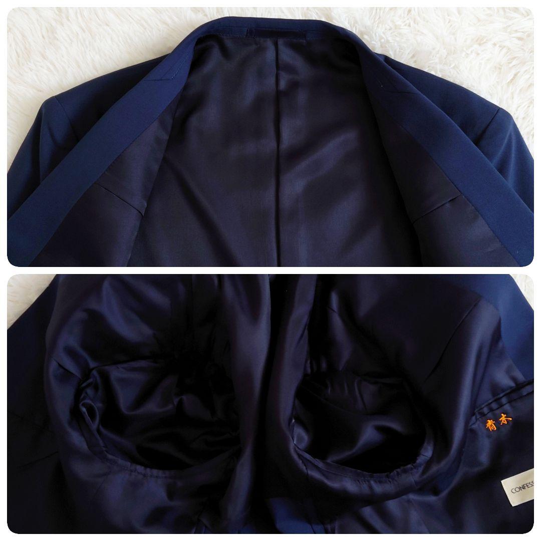 Vintage suit set up double unlined spring/summer navy M made in Japan