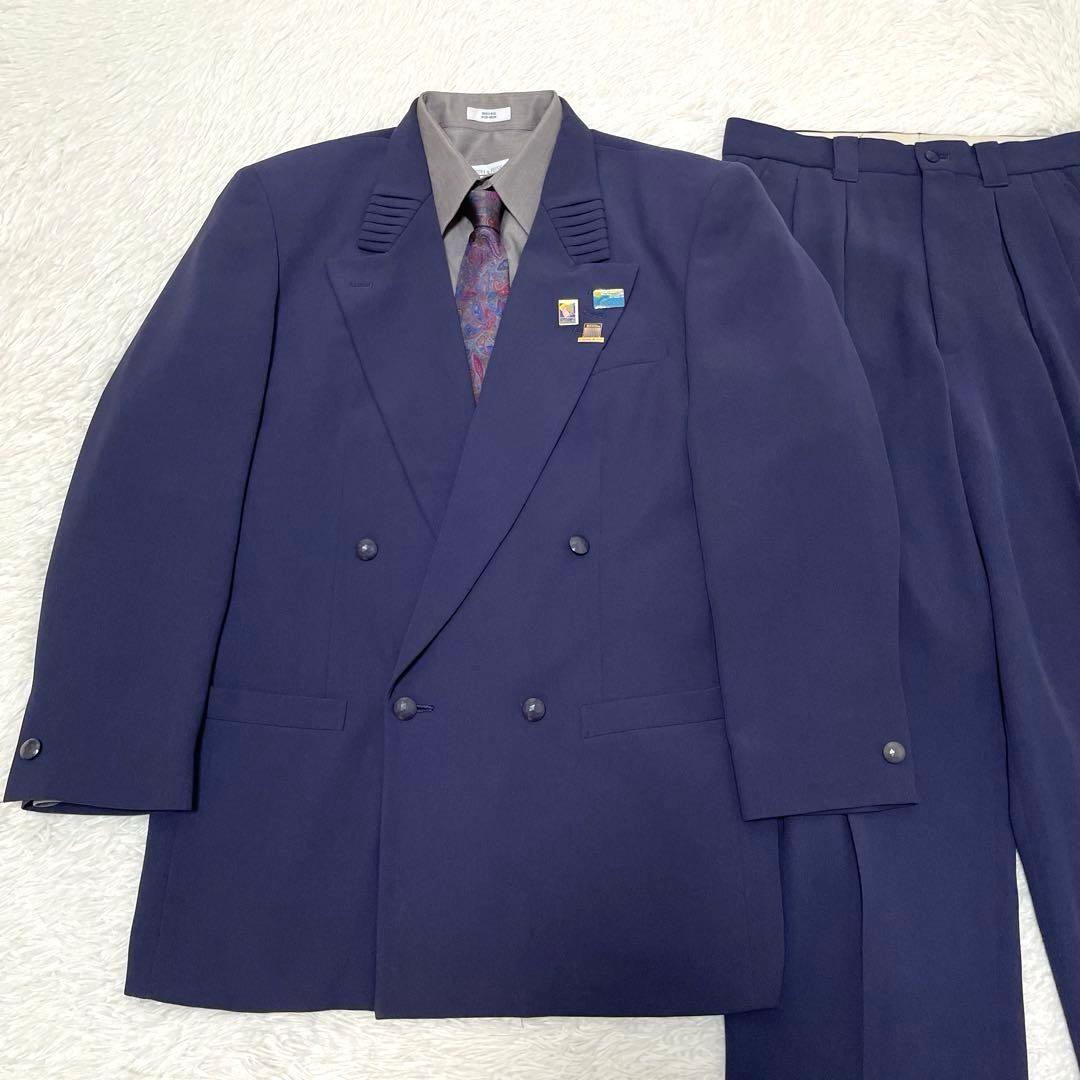 5-piece set 80s 90s casual suit French tie Paisley purple