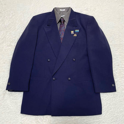 5-piece set 80s 90s casual suit French tie Paisley purple