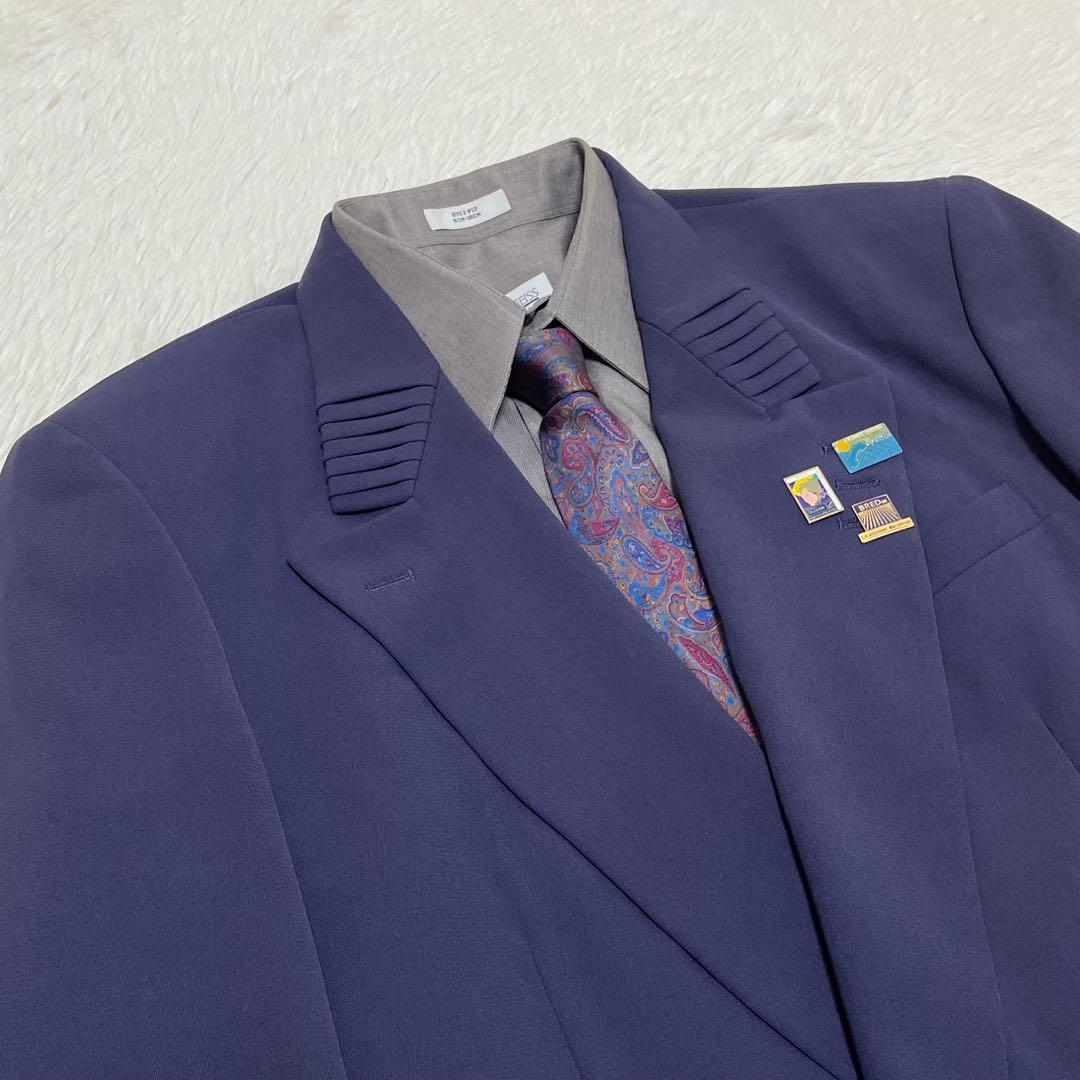 5-piece set 80s 90s casual suit French tie Paisley purple