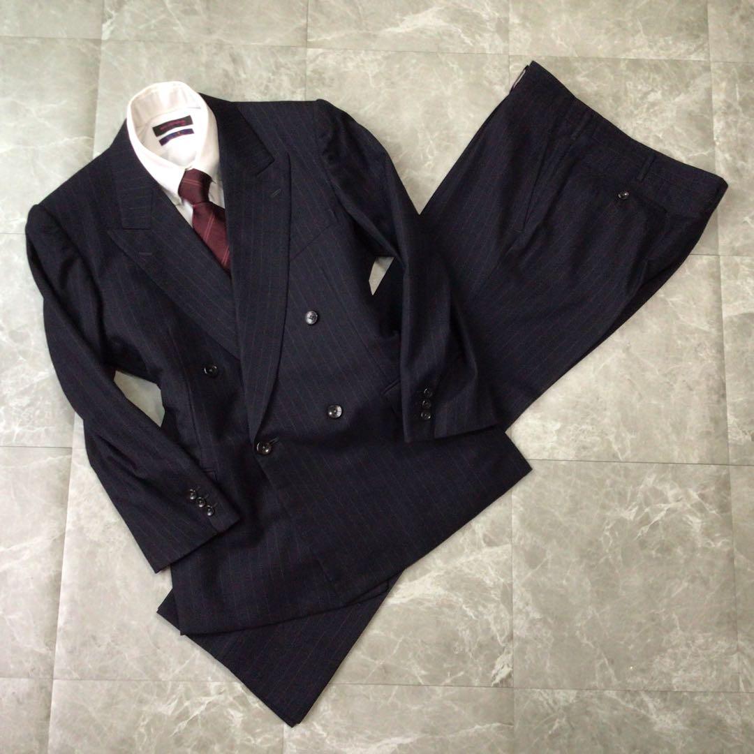 90s vintage double suit setup navy luxury wedding