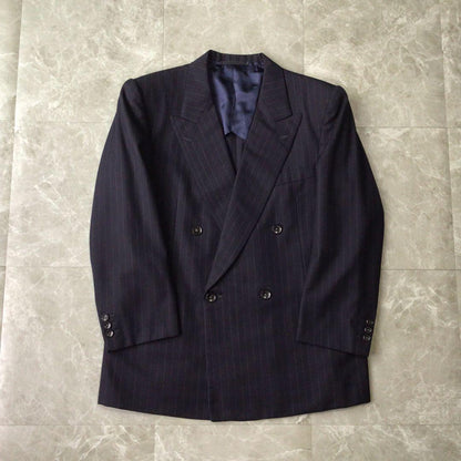 90s vintage double suit setup navy luxury wedding