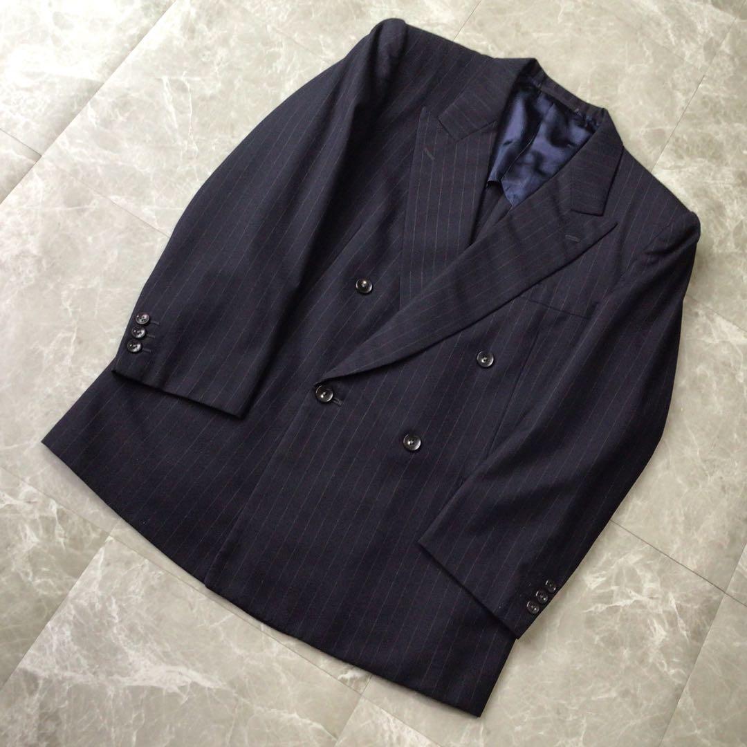 90s vintage double suit setup navy luxury wedding