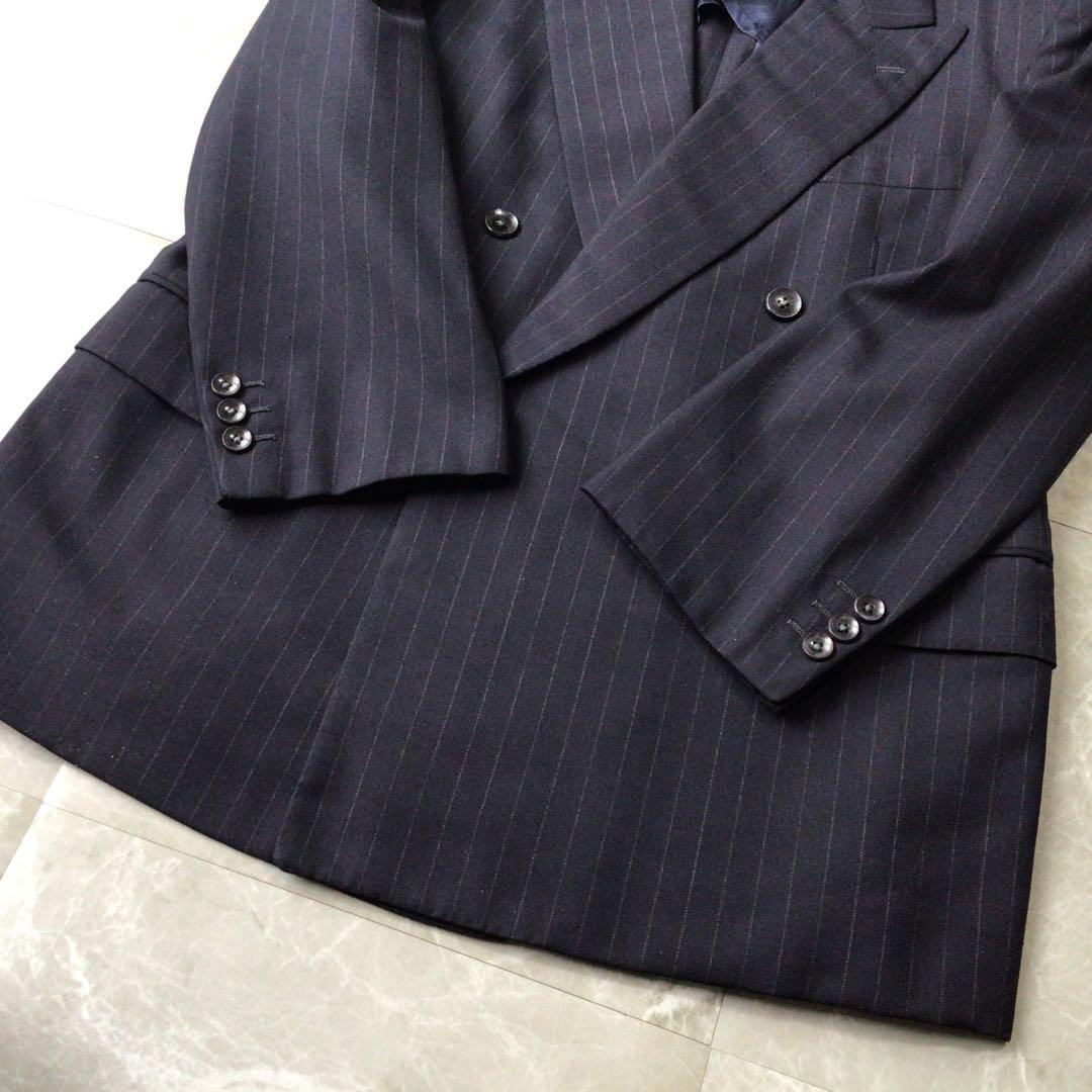 90s vintage double suit setup navy luxury wedding
