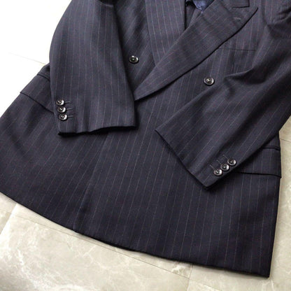 90s vintage double suit setup navy luxury wedding