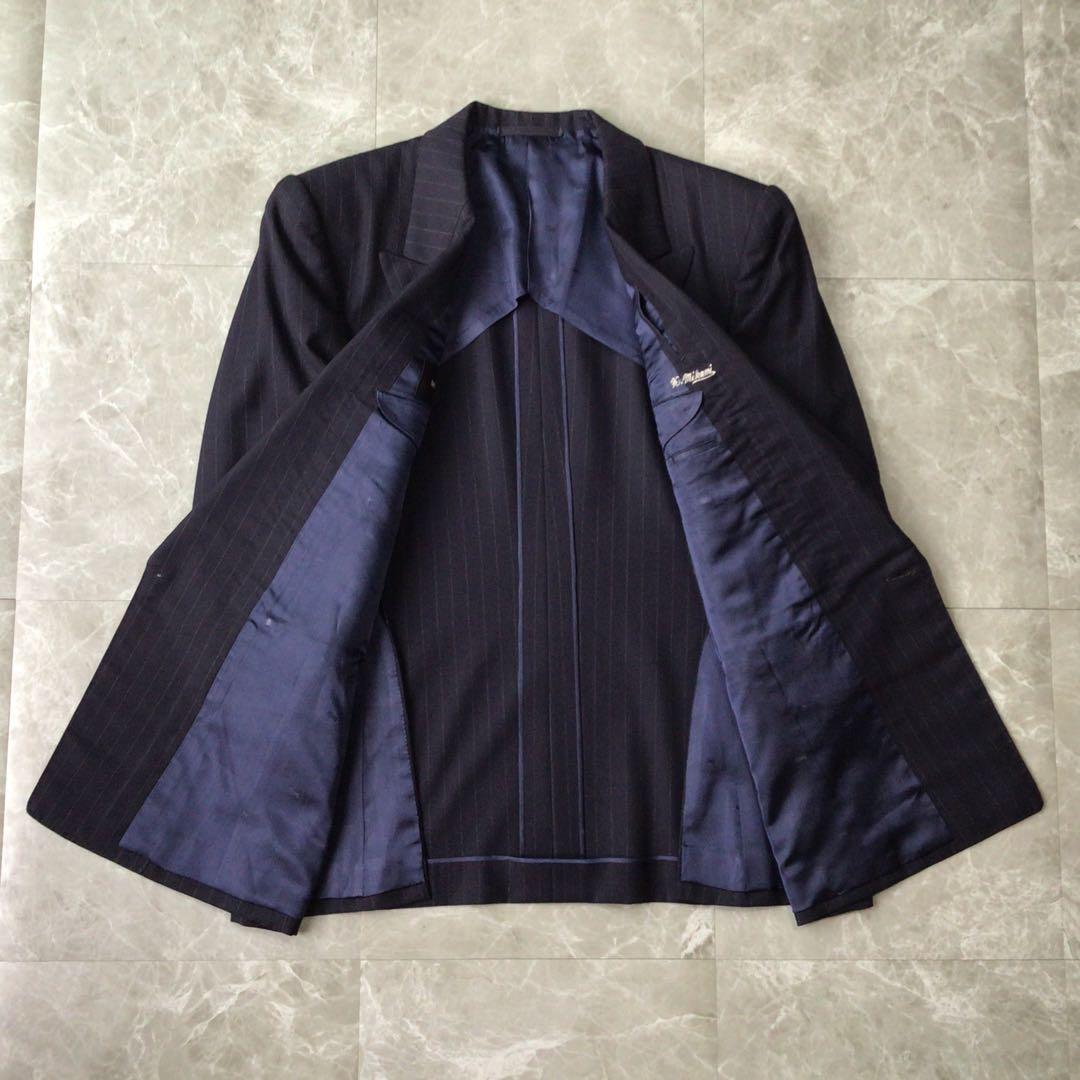 90s vintage double suit setup navy luxury wedding