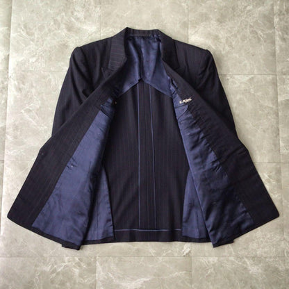 90s vintage double suit setup navy luxury wedding