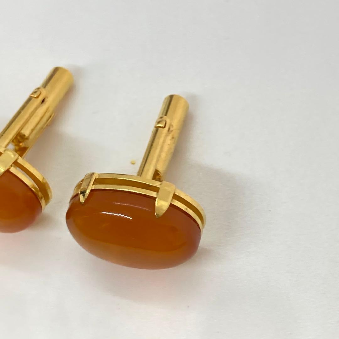 110305 Antique Tortoiseshell White Shell Gold Cufflinks