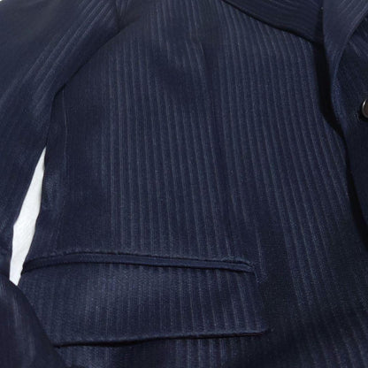 Monsieur Nicole Setup Suit Glossy Striped Dark Blue