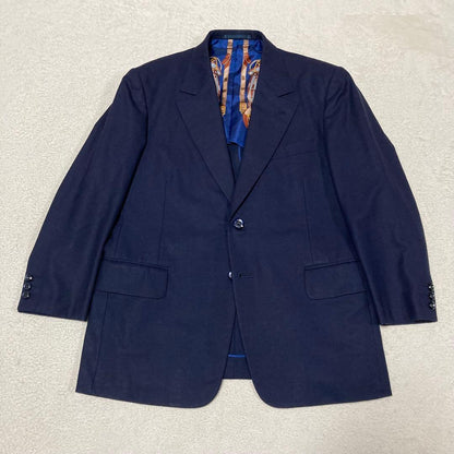 Rare Showa vintage suit, navy, lining horse pattern, animal pattern, equivalent to BB6-E6