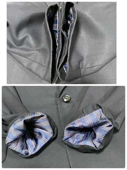 Rare Showa vintage suit, navy, lining horse pattern, animal pattern, equivalent to BB6-E6