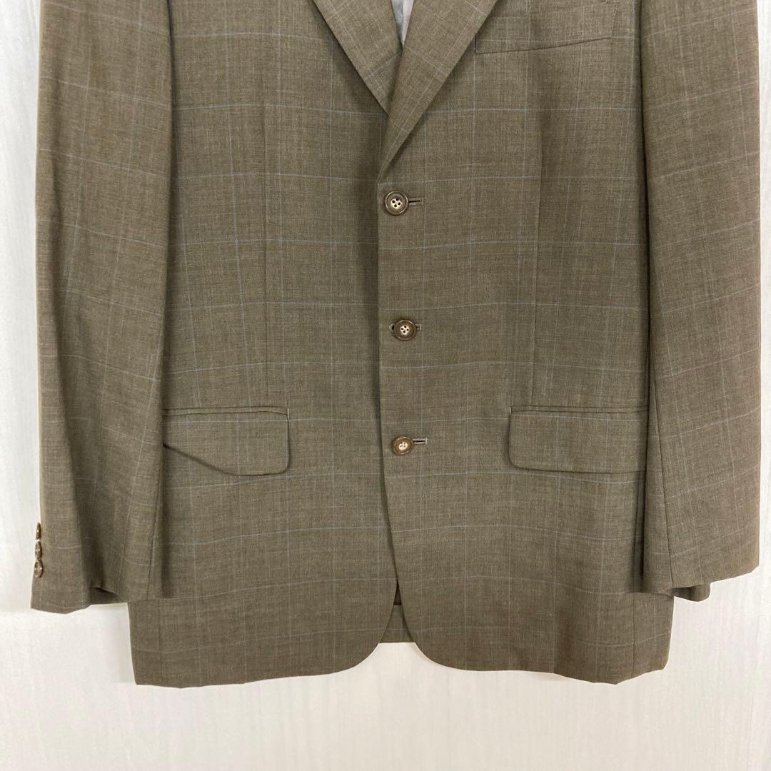 PERIPHERIQUE Men's L Equivalent Brown Setup Suit Check