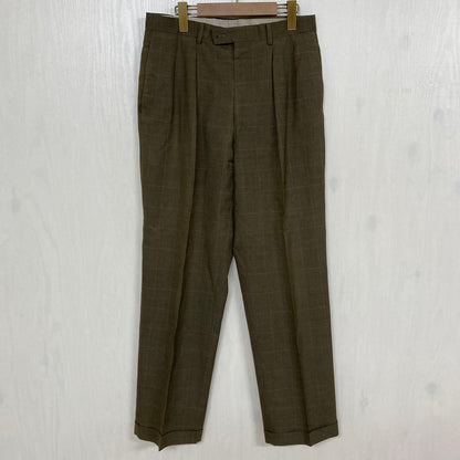 PERIPHERIQUE Men's L Equivalent Brown Setup Suit Check