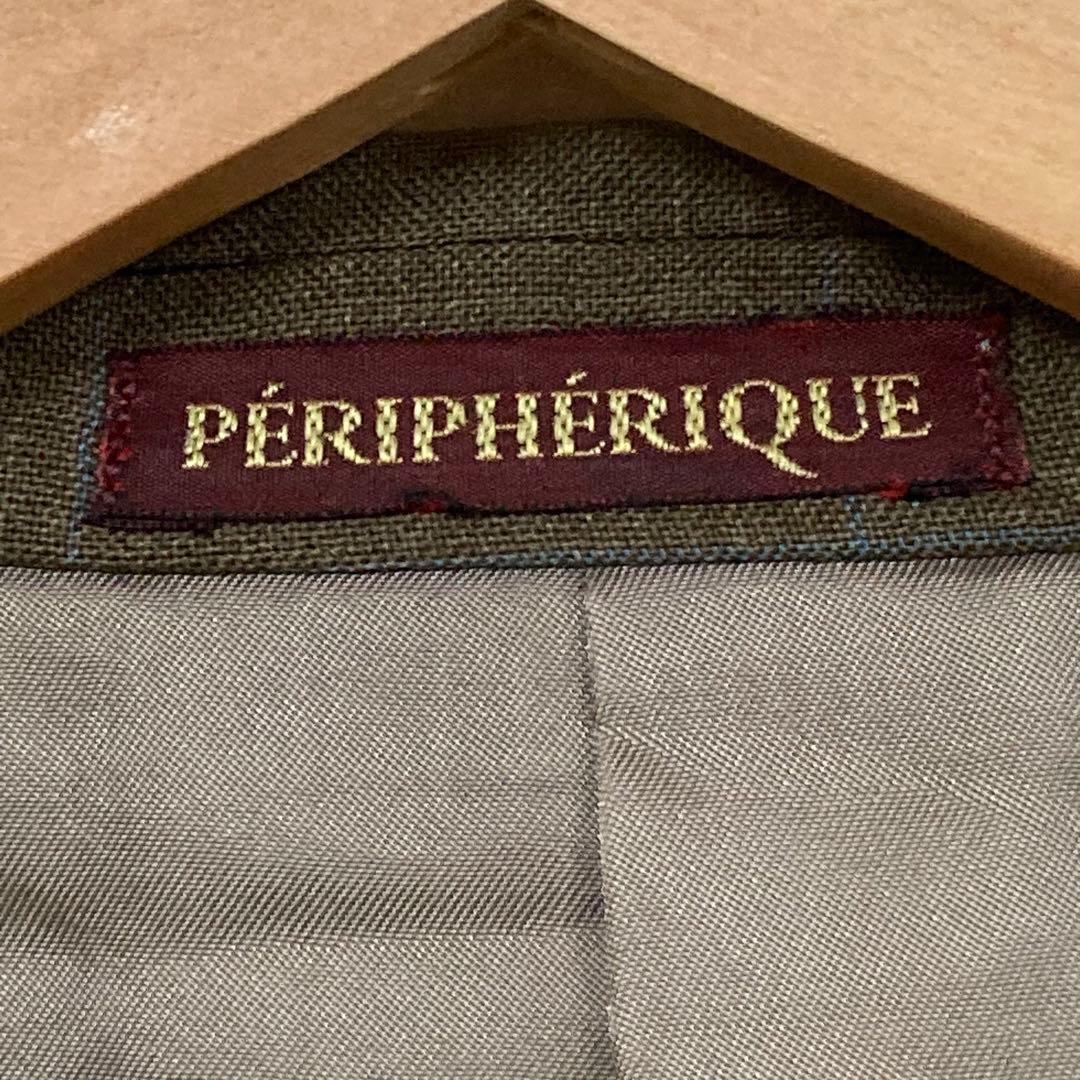 PERIPHERIQUE Men's L Equivalent Brown Setup Suit Check