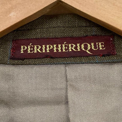 PERIPHERIQUE Men's L Equivalent Brown Setup Suit Check